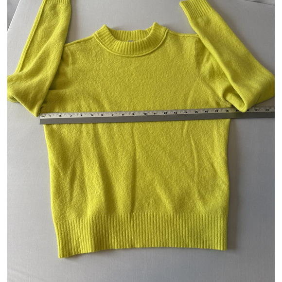 Athleta Transit Women's S Merino Wool Crewneck Sweater Lavish Lime Neon Green - Picture 7 of 10